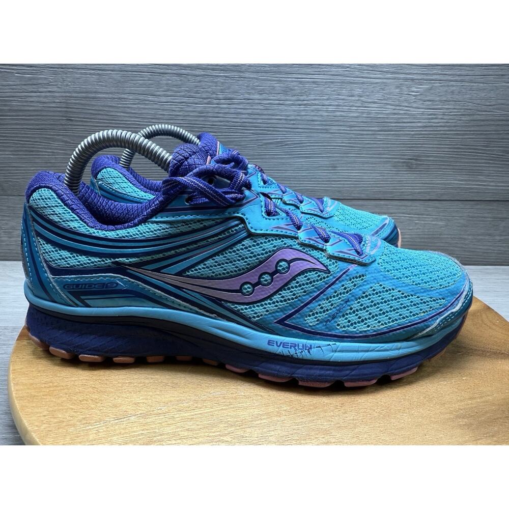 Saucony Women's Guide 9 Running Shoe Blue/Purple/Pink Size 9